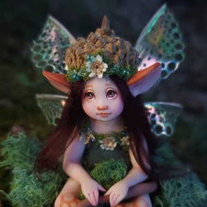 Tiny Woodland Forest Mouse Fairy by Celia Anne Harris OOAK - Made to Order