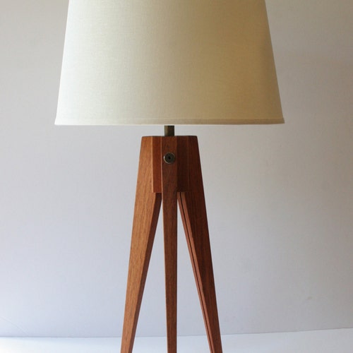Table Lamp Tripod Slim Brazilian Cherry Etsy