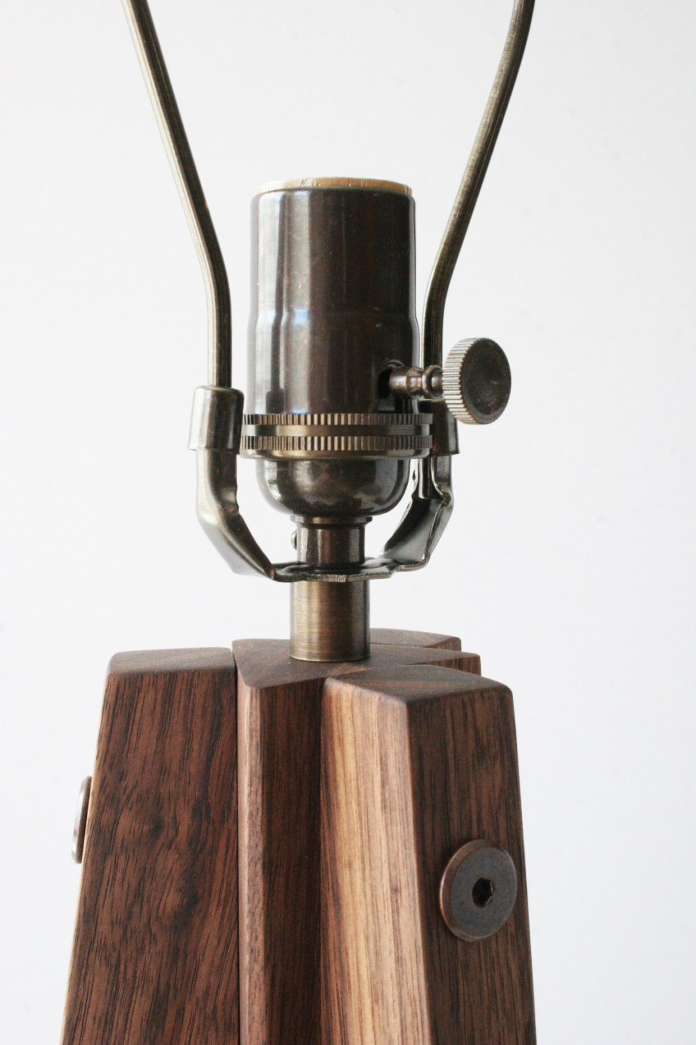 Table Lamp Tripod Slim Walnut Etsy