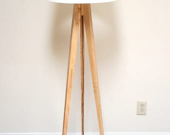 Tripod Floor Lamp Slim - Wormy Maple