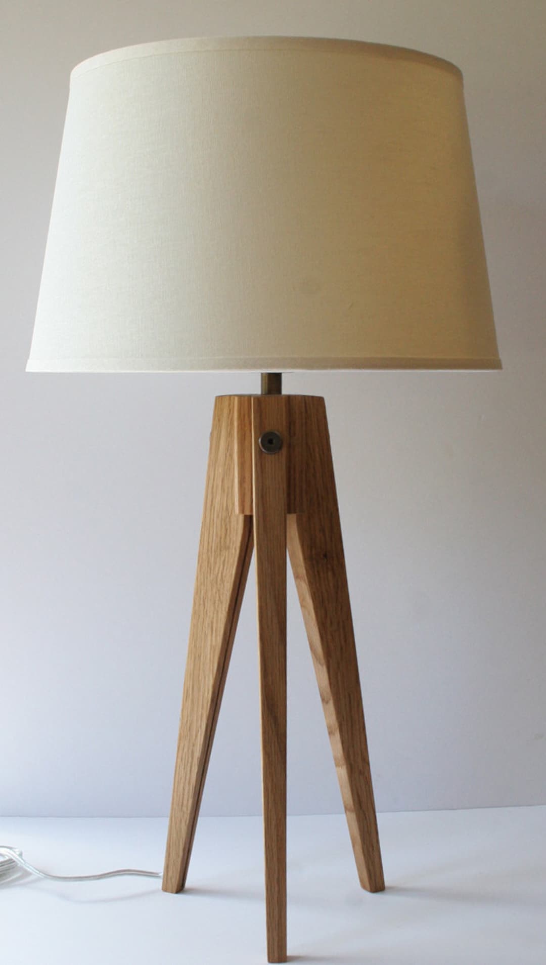 Table Lamp Tripod Slim White Oak Etsy