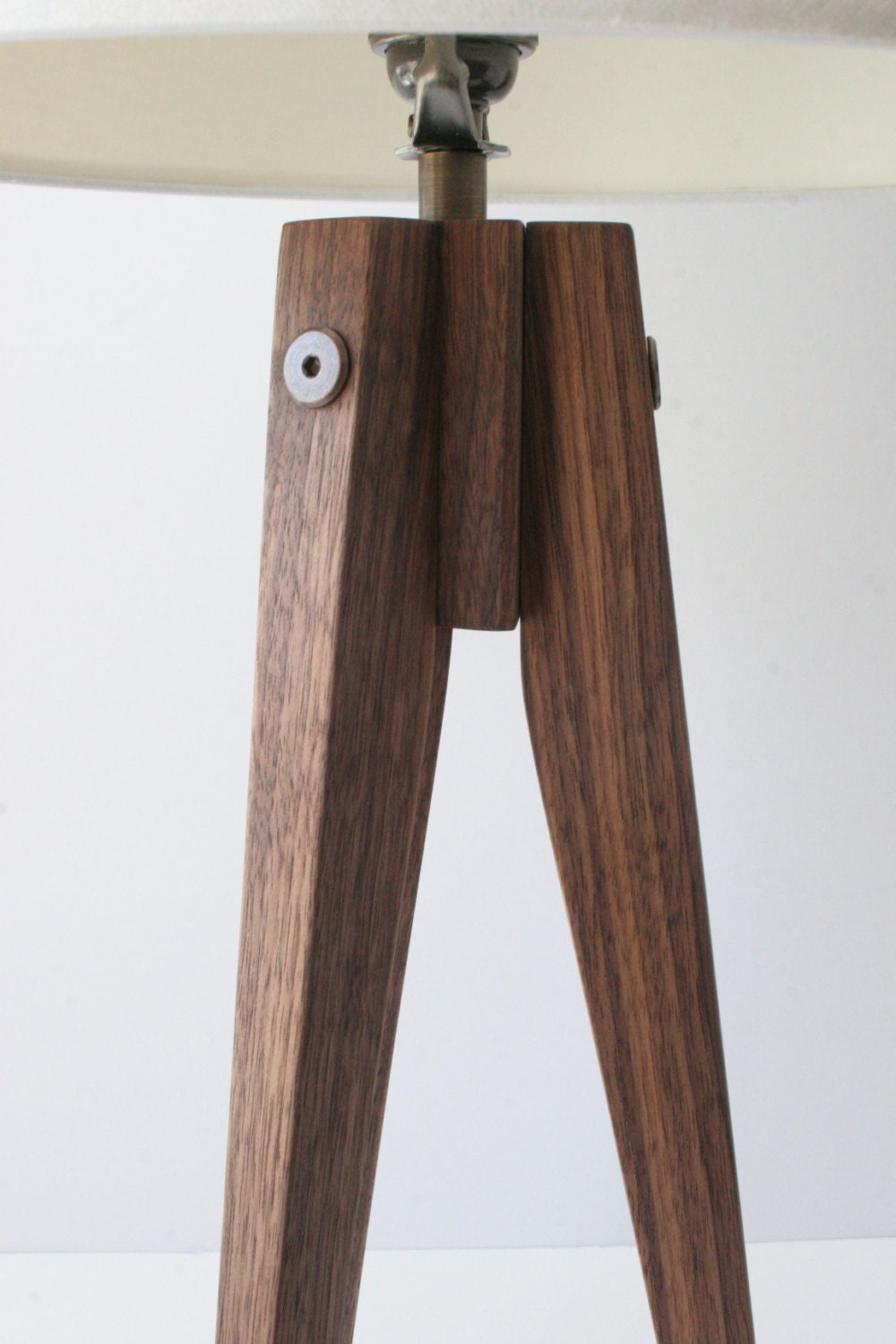 Table Lamp Tripod Slim Walnut Etsy