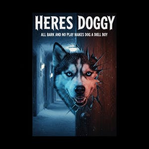 Custom Pet Horror Movie Poster, Personalized Husky Scary Portrait, Dog Dad Gift, Your Dog in a Horror Film, Funny Spooky Pet Lover Present