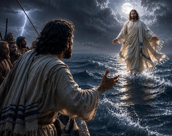 Jesus Walking on Water Art | Matthew 14:27 Scripture Print (Digital Download)