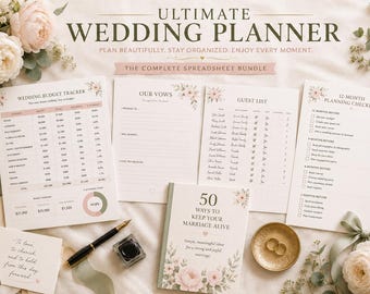 Wedding Planner Bundle – Budget, Guest List, Vow Guide (Digital Download)