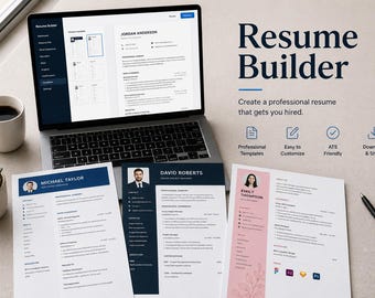 Resume Builder Tool, Templates, Cover Letters, LinkedIn Guide (Instant Download)