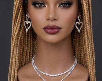 Blonde Box Braided Wig: Full Lace, 26-30 Inch Synthetic Hair