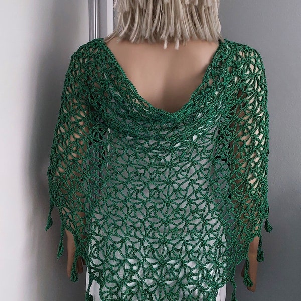 Lacy Pareo Shawl, Fringed Mesh Shawl, Crochet Airy Scarf, Spring Summer, Beach Cover Up, Seaside Skirt, See Through Wrap, Wedding Shawl,Gift