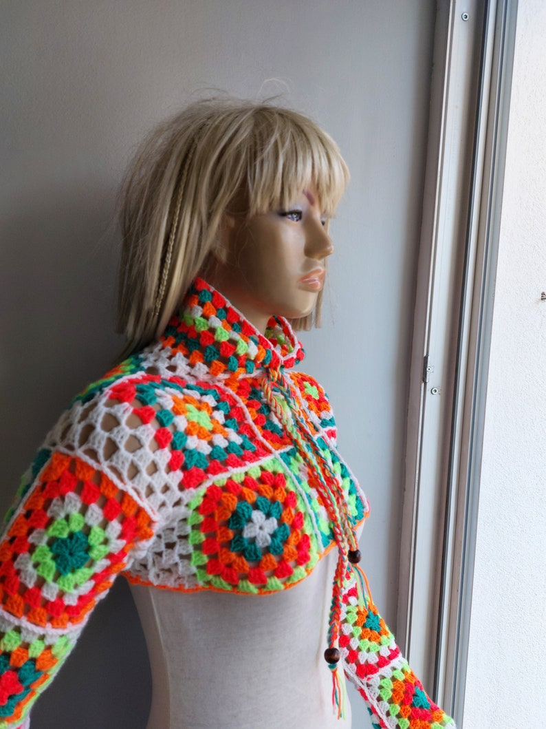 GRANNY Squares Shrug Multicolor Shrug WOOLY Crochet Bolero Etsy