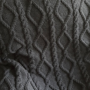 Cable Knit THROW, Cozy TV Blanket, Crochet Edging, Afghan Throw, SOFT Wooly Gift, Cable Knit Borders, Mothers Day, Fathers Day, Wool Acrylic