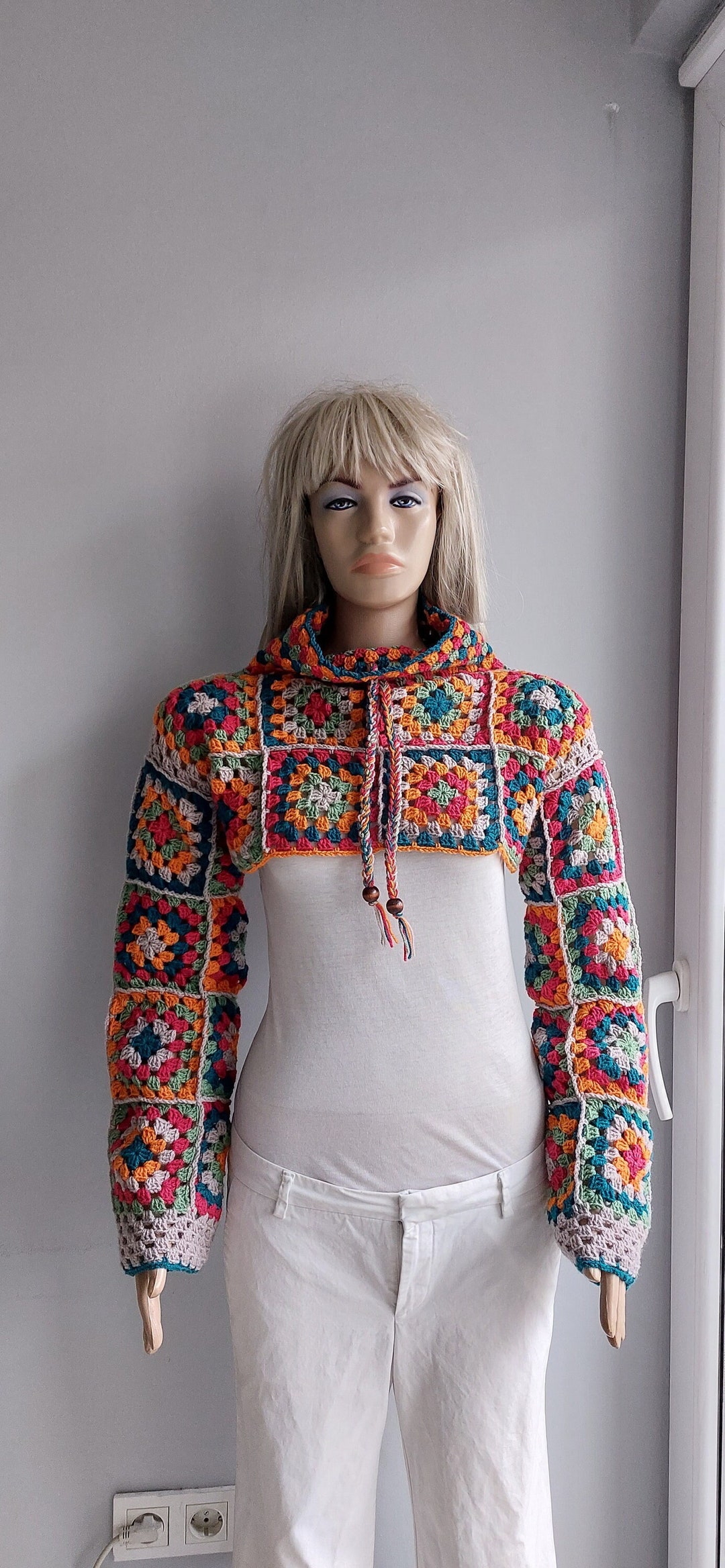 GRANNY Squares Shrug Multicolor Shrug WOOLY Crochet Bolero Etsy