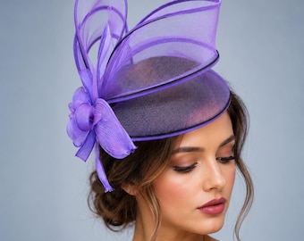 Elegante cappellino fascinator in rete per donna / Copricapo per il tea party del Kentucky Derby / Cappello da cocktail per invitata a un matrimonio / Fascinator per la chiesa