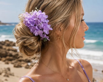 Lavender Floral Hair Clip | Romantic Wedding, Bridesmaid, Beach Accessory