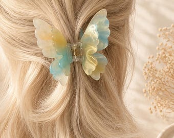 UV Color Changing Butterfly Hair Claw, French Style Y2K Summer Accessory