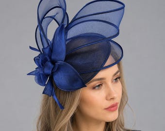 French British Vintage Fascinator Hat, Elegant Mesh Veil Party Headpiece for Tea Party and Cocktail Events, Royal Style Hair Accessory