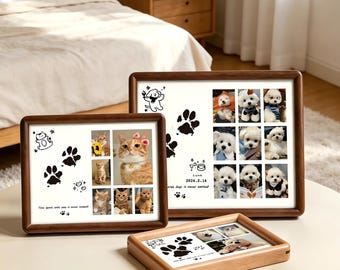 Anpassad fotoram för katthundminne, personlig fotoram för husdjursminne för bordsskiva