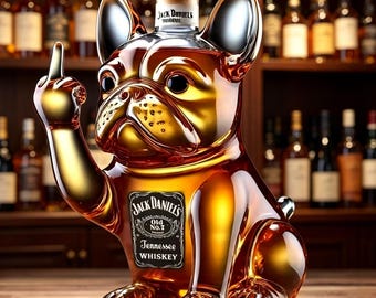 Creative French Bulldog Liquor Bottle, Unique Barware Gift for Men