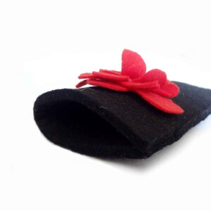 Eyeglasses case black felt or pencil case image 2