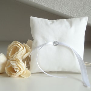 White simple wedding Pillow, wedding accessories, white ring pillow, pillow ring image 1