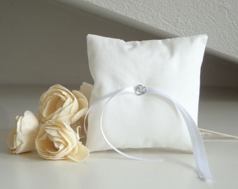 White simple wedding Pillow, wedding accessories, white ring pillow, pillow ring