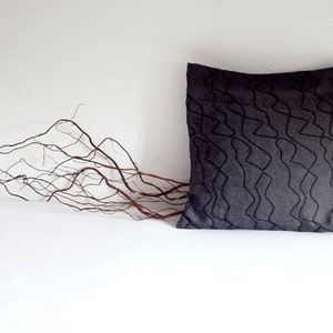 Black jeans pillow, cushion cover with waves, OOAK, image 2