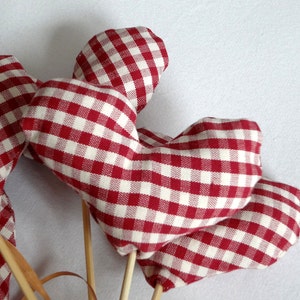 heart decorations, hearts on a stick, valentines day, heart country decor, table decor image 3