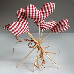 heart decorations, hearts on a stick, valentines day, heart country decor, table decor image 5