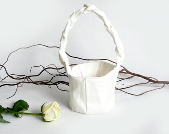 Flower Girl Basket, bridal basket, wedding flower basket