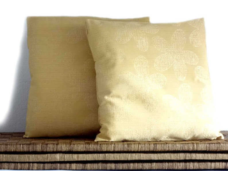 Yellow Damask Pillow Decorative Floral Cushion Decorative Etsy