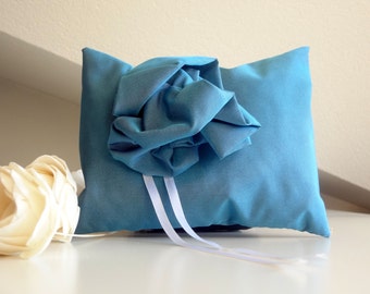 Blue wedding pillow for Ring Bearer - wedding accessories