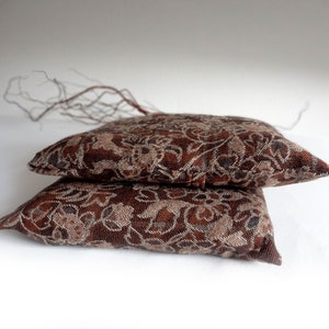 Brown pillow covers, brown tonal, flower fabric, throw pillow