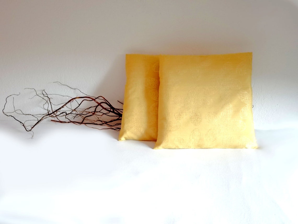 Yellow Damask Pillow Decorative Floral Cushion Decorative Etsy