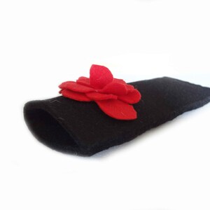 Eyeglasses case black felt or pencil case image 5