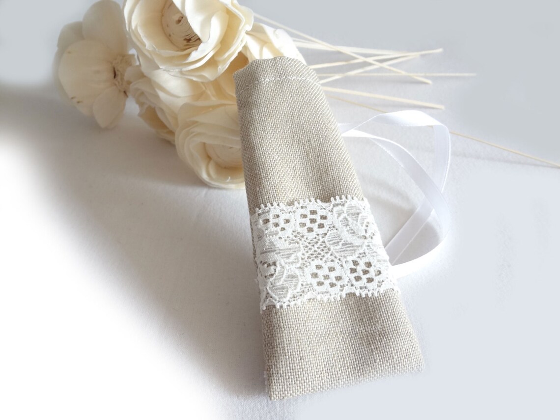 Linen and Lace Wedding Favors Favour Bags Shabby Chic Style Etsy