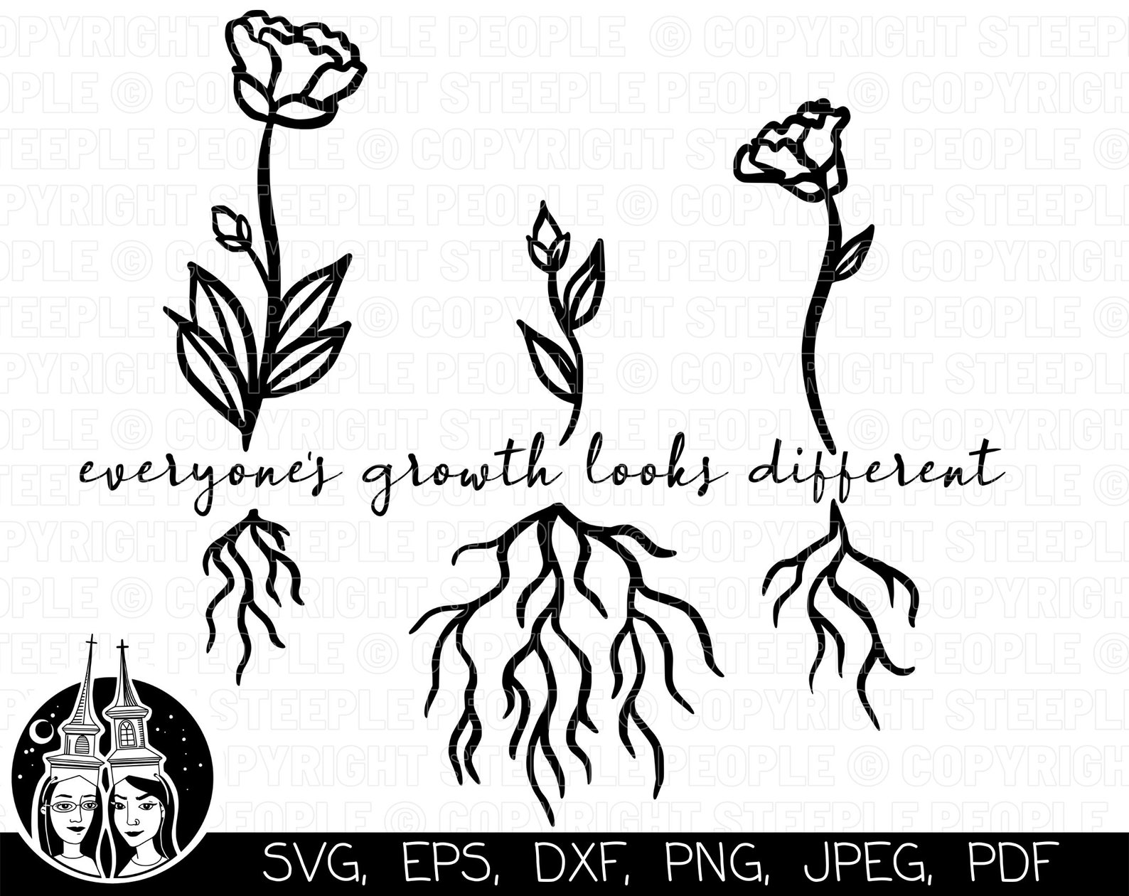 Everyone's Growth Looks Different SVG Flowers SVG Roots | Etsy