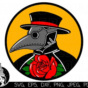 Plague Doctor SVG, Face Mask SVG, Plague Doctor Clipart, Plague Doctor Wall Art | Cricut, Silhouette, Digital Print *High-Quality Design*