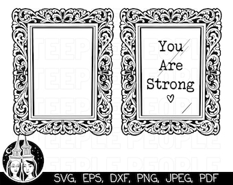 Frame SVG, Frame Clipart, Frame Wall Art | Cricut, Silhouette, Digital Print & More! *High-Quality Design*