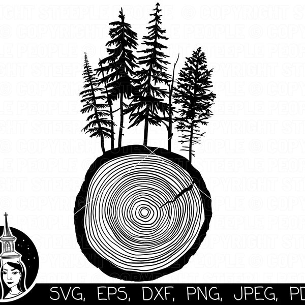 Tree Rings SVG, Tree Growth SVG, Forest SVG, Trees svg, Nature svg, Log svg  | Cricut, Silhouette, Digital Print *High-Quality Design*