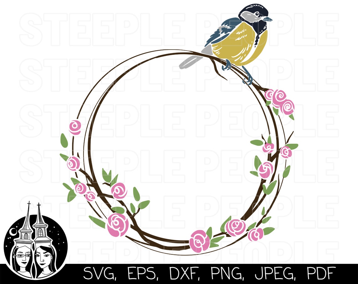 Bird Wreath SVG, Bird Monogram SVG, Bird Wreath Clipart, X Wall Art ...
