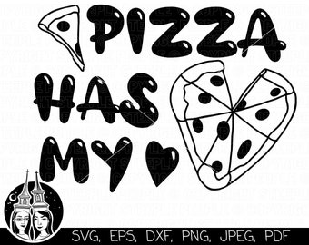 Pizza Has My Heart SVG, Pizza SVG, Pizza PNG, Pizza Saying SVG, Pizza Saying Shirt SVG, Cricut, digitale print * Hoogwaardig ontwerp*