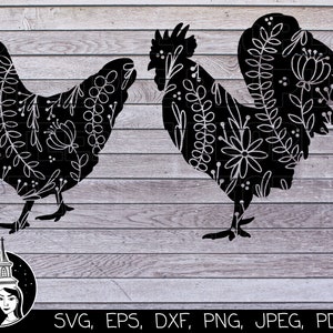 Farmhouse Decor SVG, His and Her SVG, Couple SVG, Rooster svg, Hen svg, Chicken svg | Cricut, Digital Print *High-Quality Design*