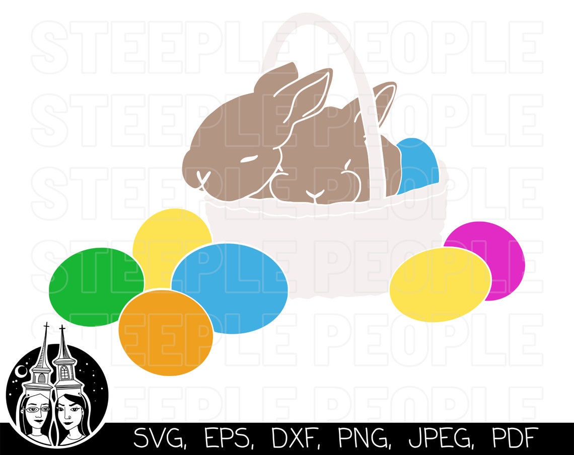 Easter Bunny Basket SVG Easter Egg Basket SVG Bunny in - Etsy