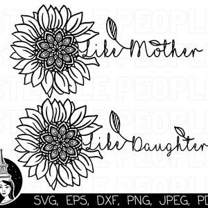 Mãe Filha SVG, Arte de Parede Mãe Filha | Mamãe e eu SVG, mamãe SVG | Cricut, silhueta, impressão digital *Design de alta qualidade*