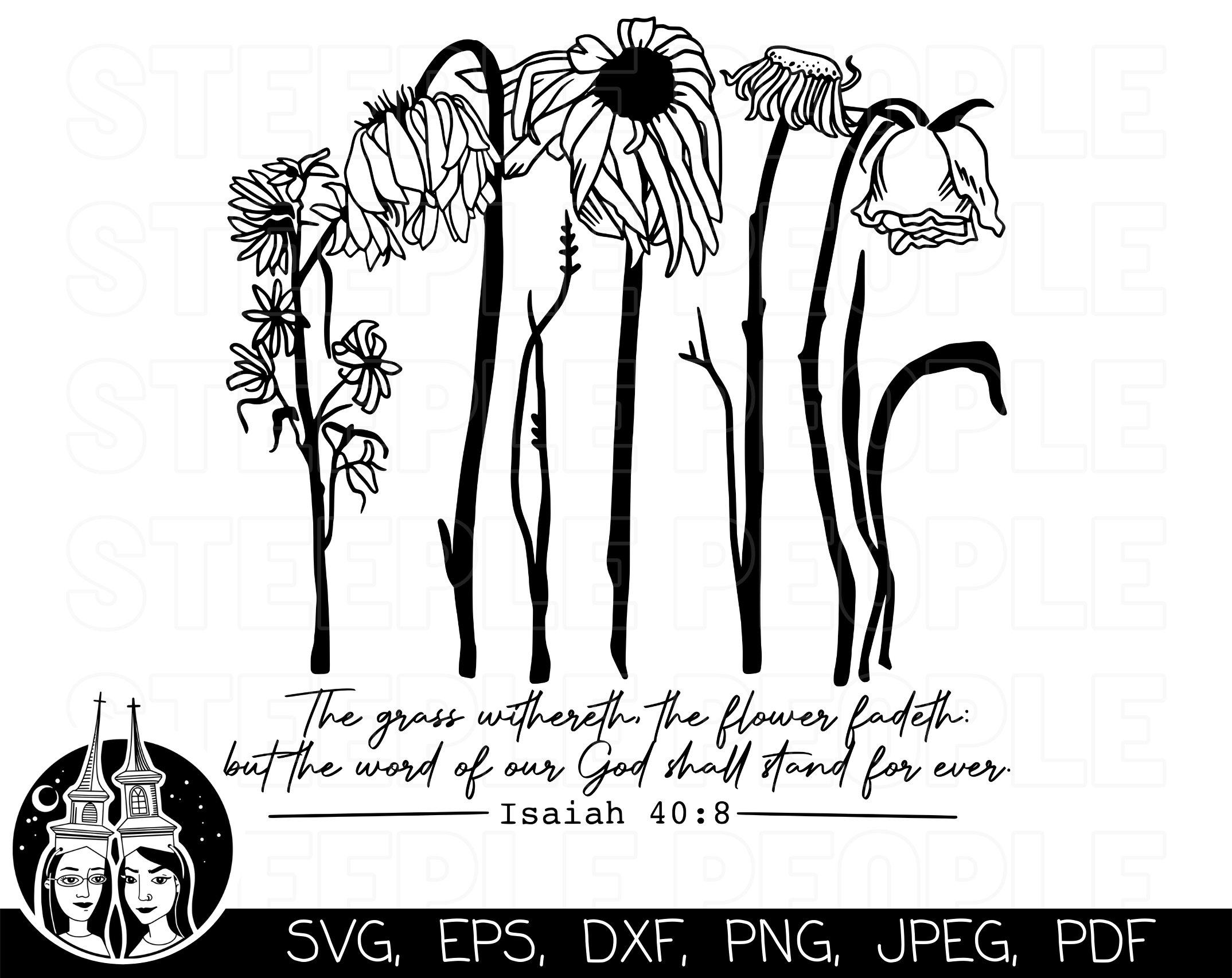 Bible Verse SVG Inspirational SVG Wilted Flowers SVG | Etsy