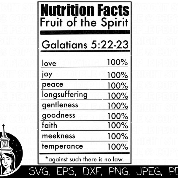 Christian Nutrition Facts SVG, Bible Verse SVG, Fruit of the Spirit SVG, Inspirational svg, Christian Design | Cricut, *High-Quality Design*