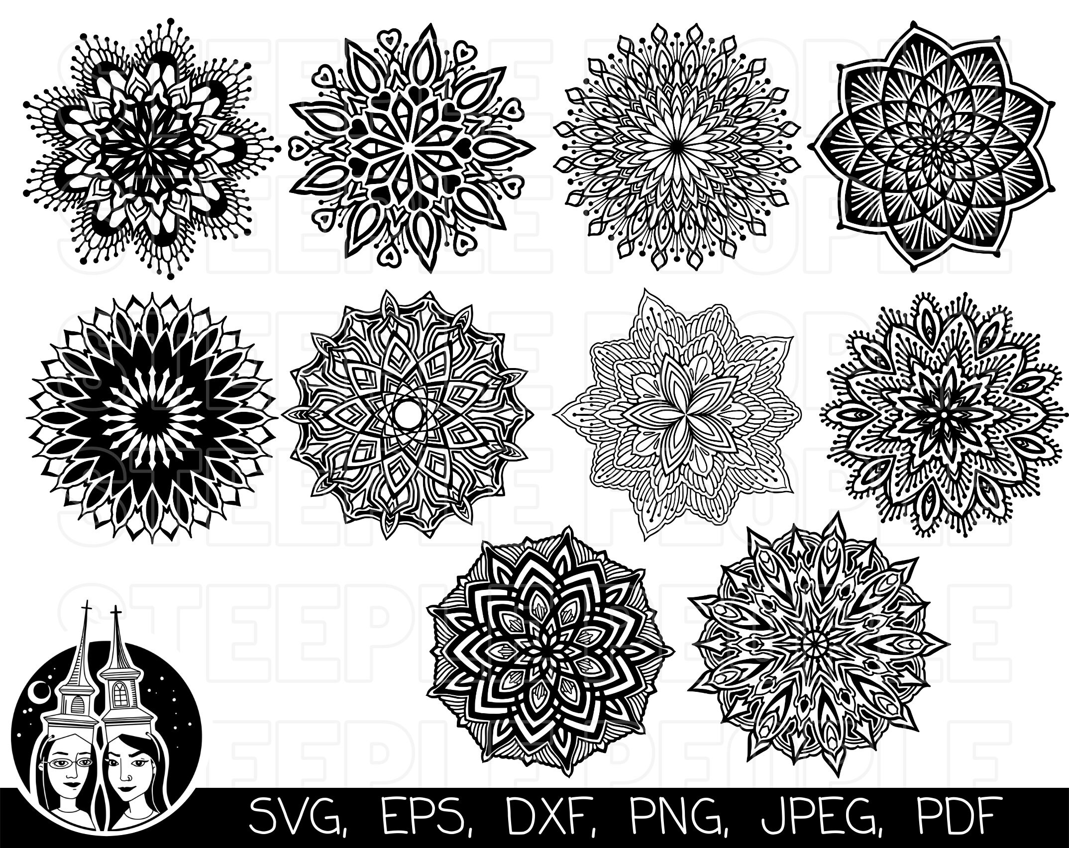 Mandala SVG Bundle Mandala Clipart Mandala Wall Art 10 Etsy