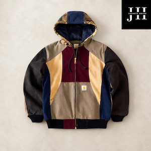 Veste à capuche color block pour homme, manteau streetwear patchwork zippé