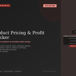 Product Pricing and Profit Tracker | Excel & Google Sheets | COGS Calculator + Profit Margin + Break-Even