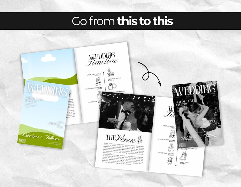 Wedding Magazine Template: Editable Canva Wedding Booklet, Personalized Wedding Keepsake (Digital Download) image 7