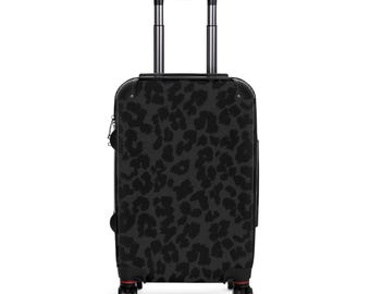 Black Leopard Print Suitcase | Carry-On Luggage